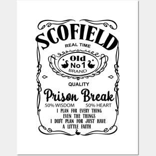 Scofield Prison Break white Posters and Art